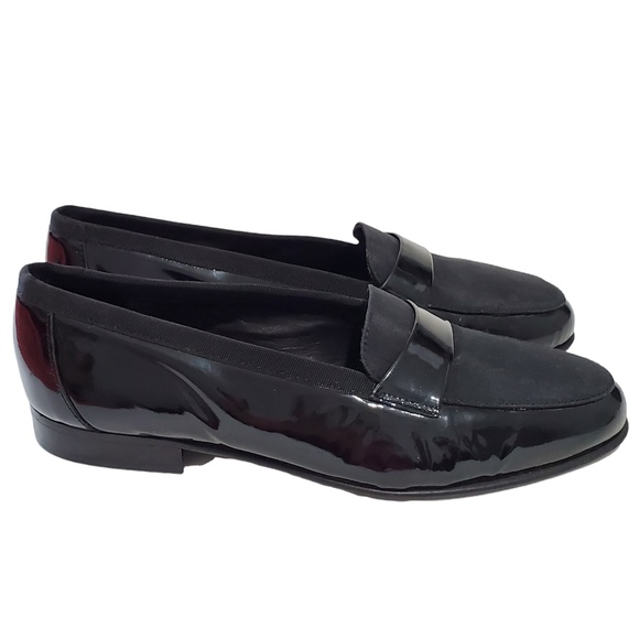 Stanley Blacker ITALY Men's Size 8.5W Black Woven Leather Loafers Slip o… - Picture 1 of 8